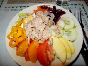 One of the more colorful versions of "ensalad mixta"